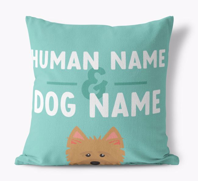 Human And Pet Name: Personalised {breedFullName} Canvas Cushion